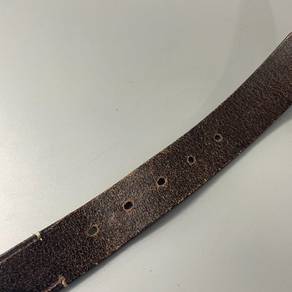 Coach # 3710 Rectangular Roller Brass Buckle Brown Leather Belt, Size 34/85 - Picture 7 of 12